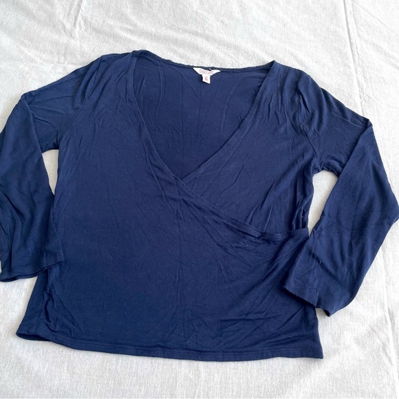 Cape Juby V-Neck Cross Front Long Sleeve Top - L - Picture 2 of 7